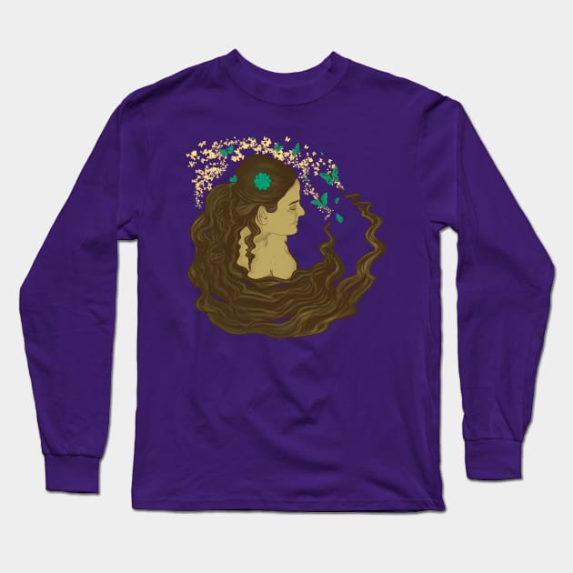 La Dame aux papillons Long Sleeve T-Shirt by NanaLeonti